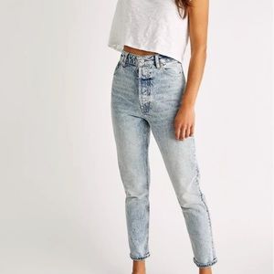 Free People Acid Wash High Rise Mom Jeans